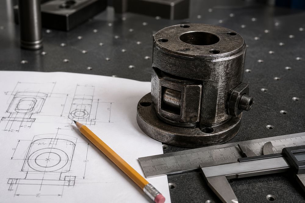 Medición de un componente para ingeniería inversa